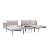 LOUNGEGRUPP ENJA - ljusgrå/grå, Modern, metall/textil (104/60/70cm) - Bessagi Garden