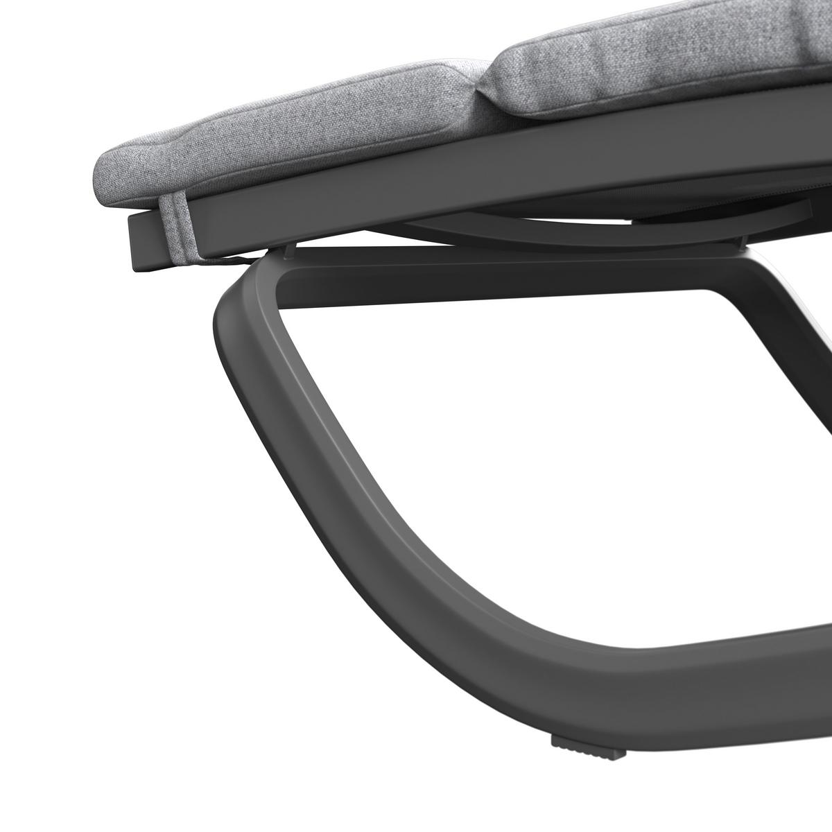 Vrtni Ležalnik Otti, Aluminij - siva/antracit, Basics, kovina/tekstil (211/44/75cm) - Mömax