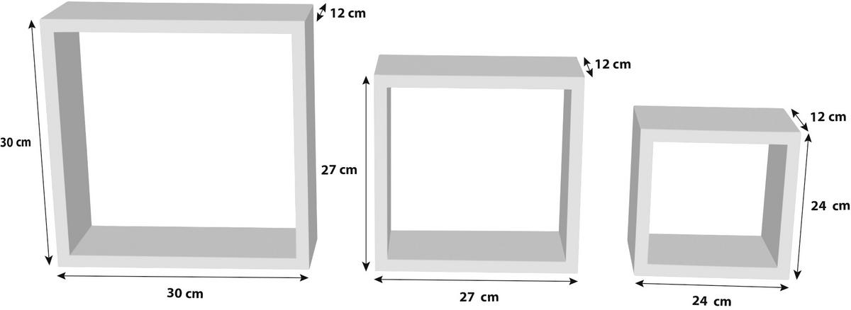 Raft de perete 3/1 Simple 3 - Modern (30-27-24/30-27-24/12cm) - Best Price