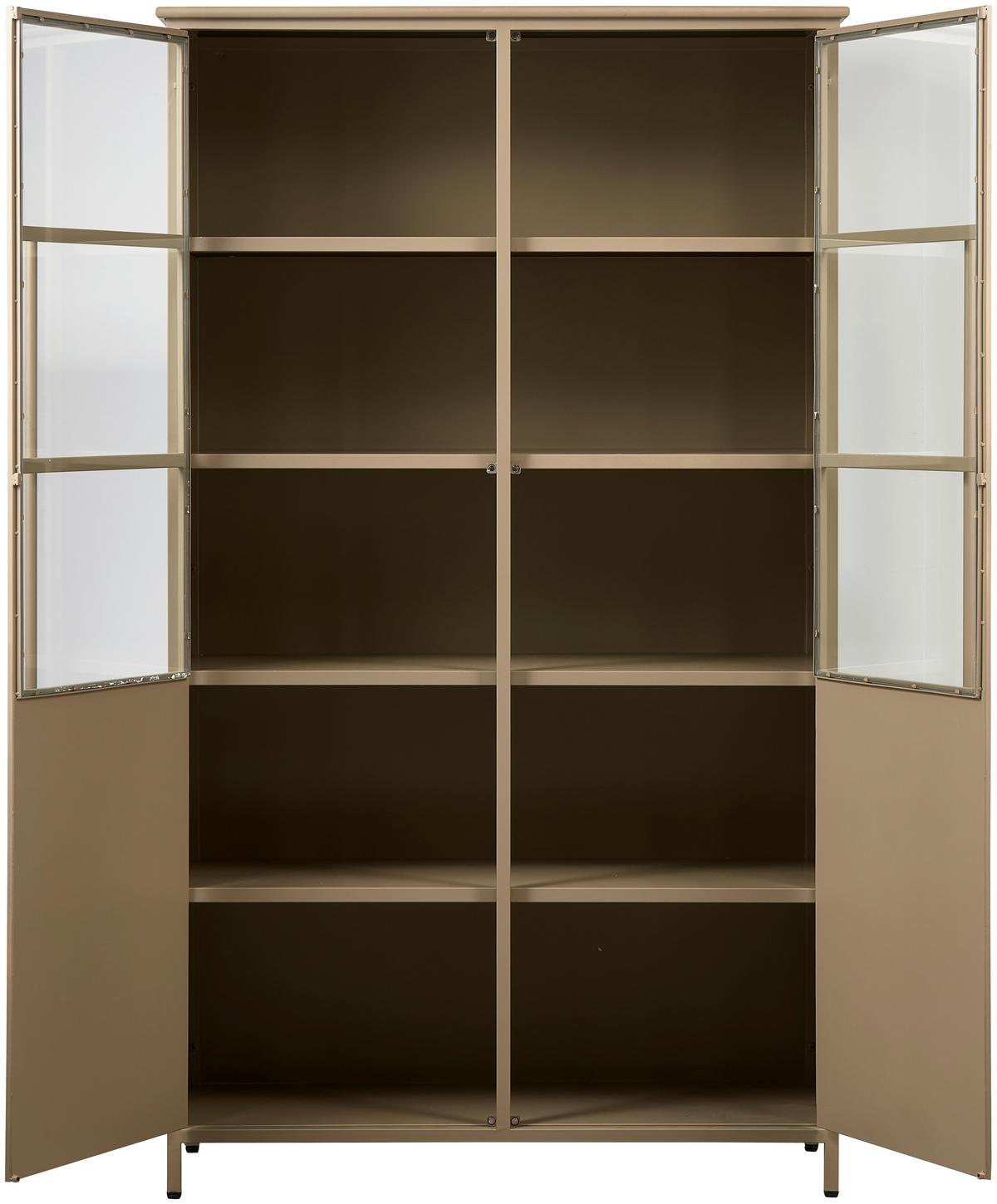 Vitrine Exhibit Khaki - Khaki, Design, Glas/Metall (99/170/44cm) - Livetastic