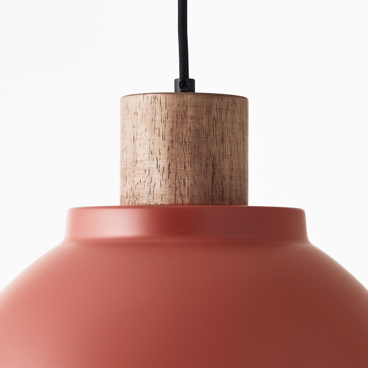 Hängeleuchte Erena Rot max. 60 Watt - Rot, Basics, Holz/Metall (38/120cm) - Brilliant
