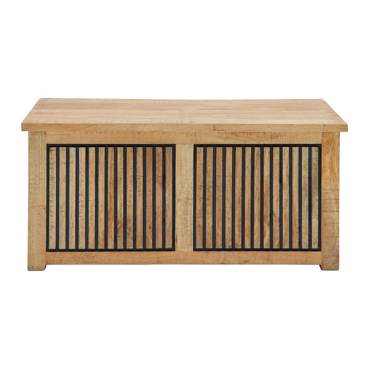 Cufăr EVEREST -EXKLUSIV- - culoare natur/negru, Natur, lemn (100/46/50cm) - Zandiara