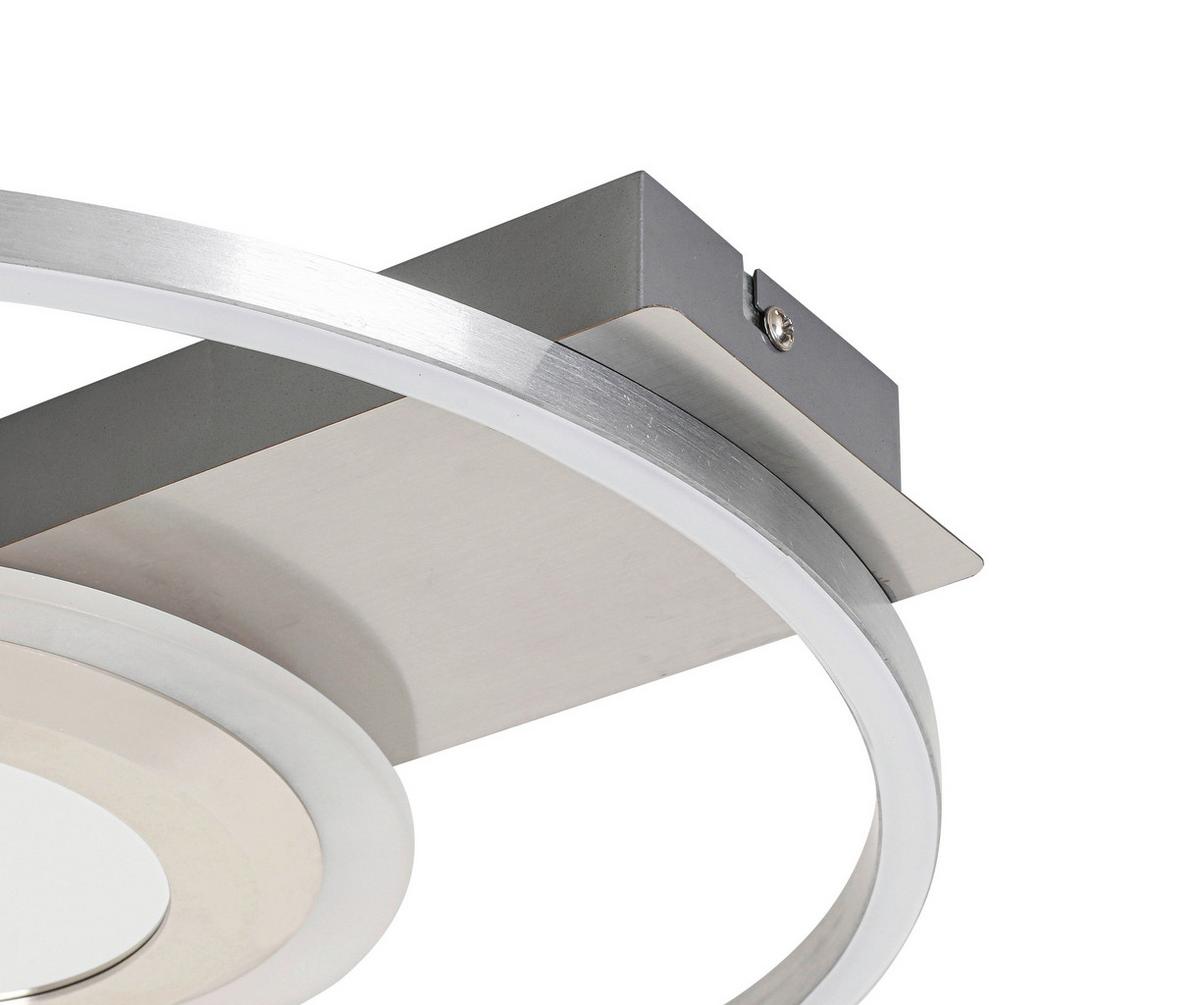 LAMPA SUFITOWA LED SANDRA - szary/kolor niklowy, Trend, tworzywo sztuczne/metal (42/40/6cm) - Novel