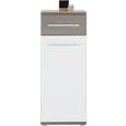 Unterschrank Weiß Hochglanz/braun - Dunkelbraun/Alufarben, KONVENTIONELL, Holzwerkstoff/Kunststoff (40/99/35cm) - PREMIUM LIVING