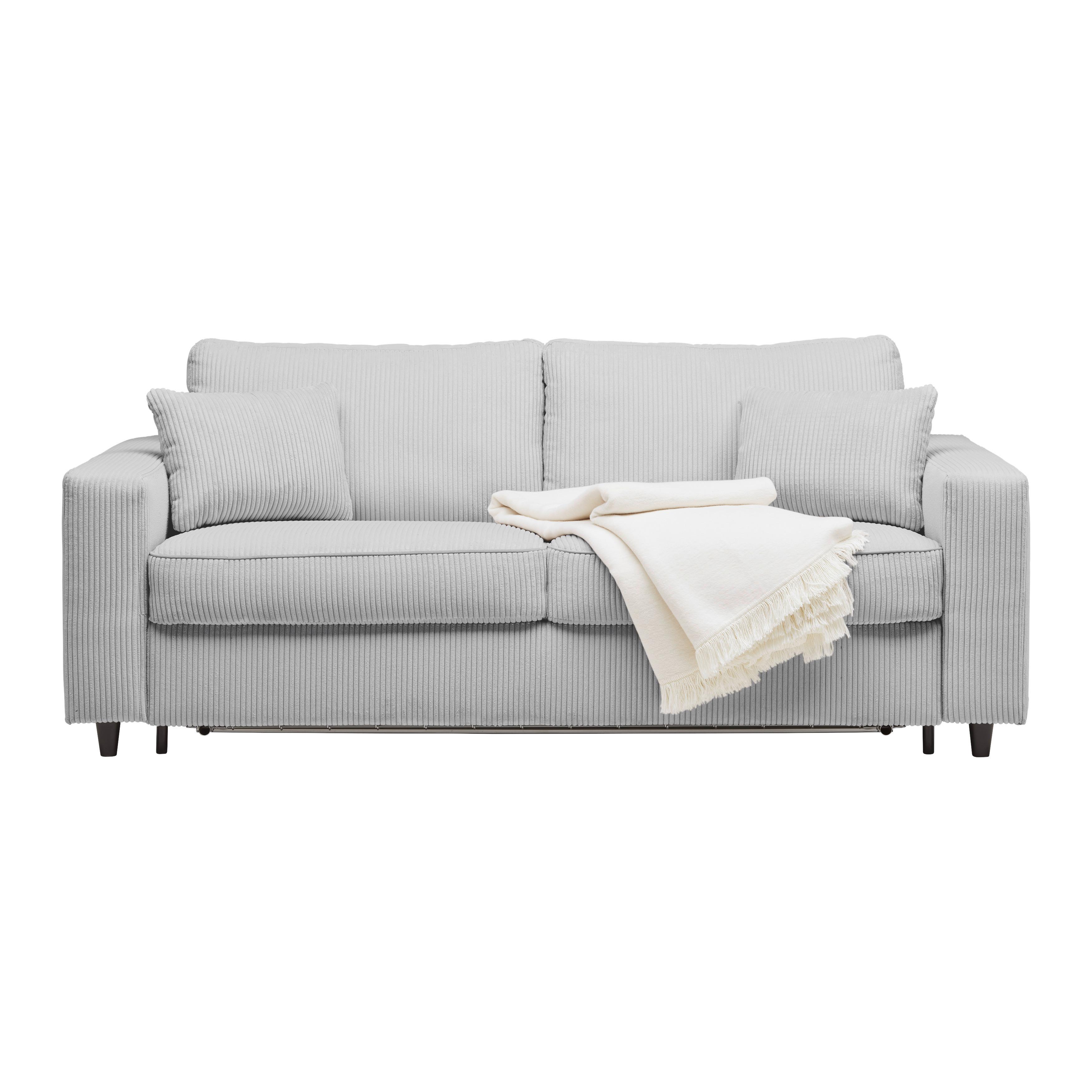 Schlafsofa Agneta Hellgrau - Hellgrau/Schwarz, MODERN, Holz/Textil (200/83/97cm) - Premium Living