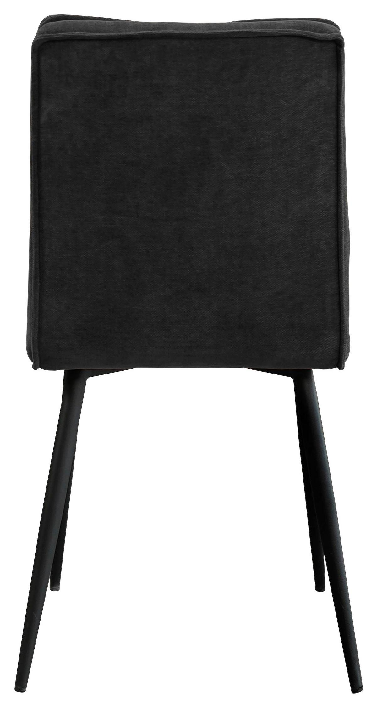 Stuhl Lena in Schwarz - Schwarz/Grau, Modern, Holz/Textil (43/86/57cm) - Mömax