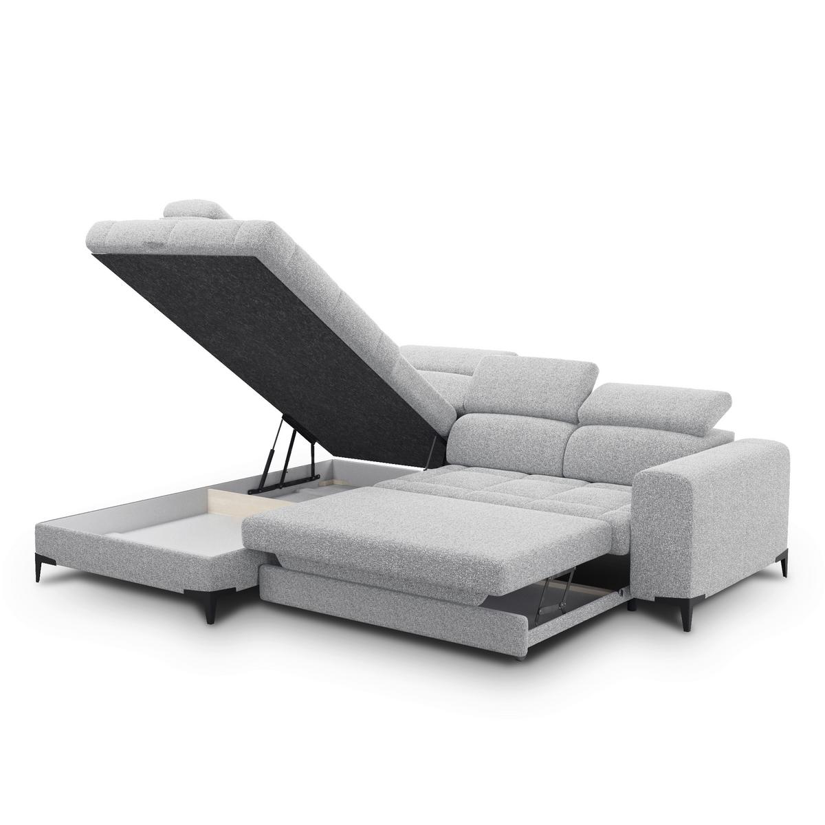 Sarokkanapé Mason - világosszürke/krémszínű, Modern, műanyag/faalapú anyag (211/271cm) - Modern Living