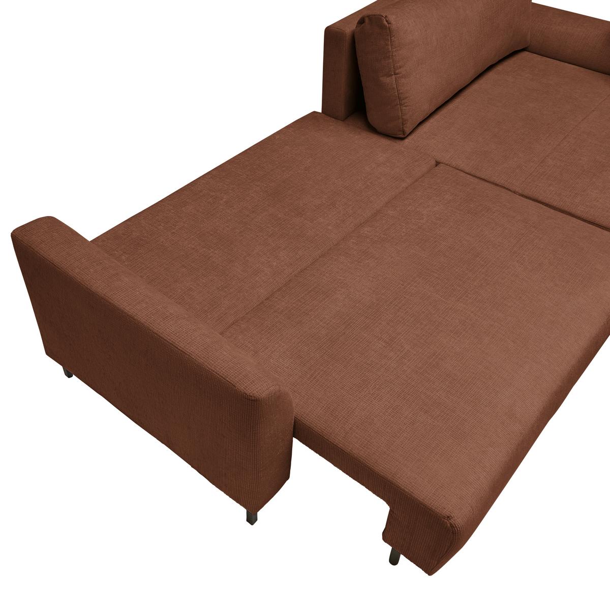 Ecksofa Integra Terracotta - Terracotta/Schwarz, Textil/Metall (294/81-93/170cm) - Mömax
