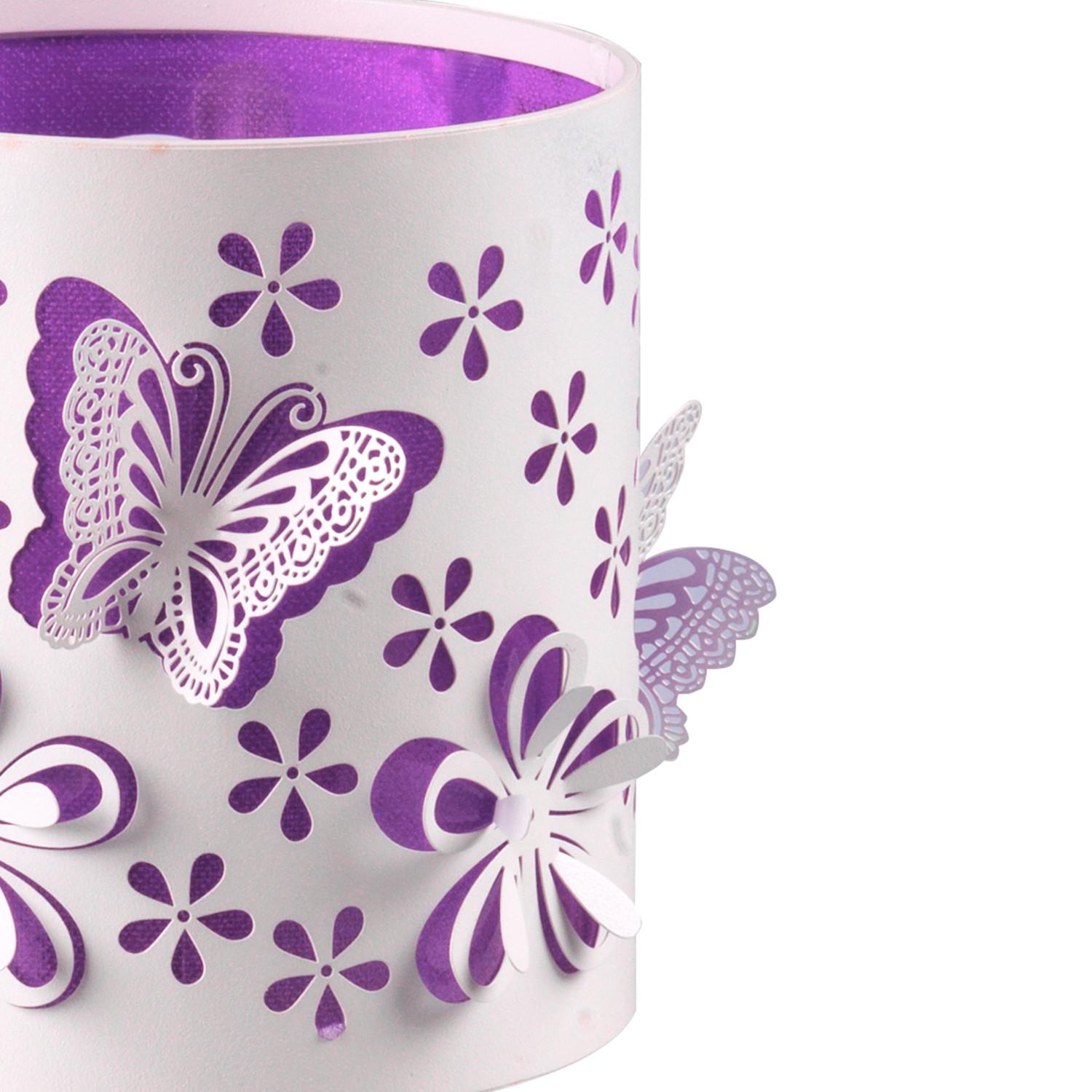 Kindertischleuchte Titilla Weiß/Flieder max. 6 Watt - Flieder/Weiß, LIFESTYLE, Textil/Metall (15/15/22cm)