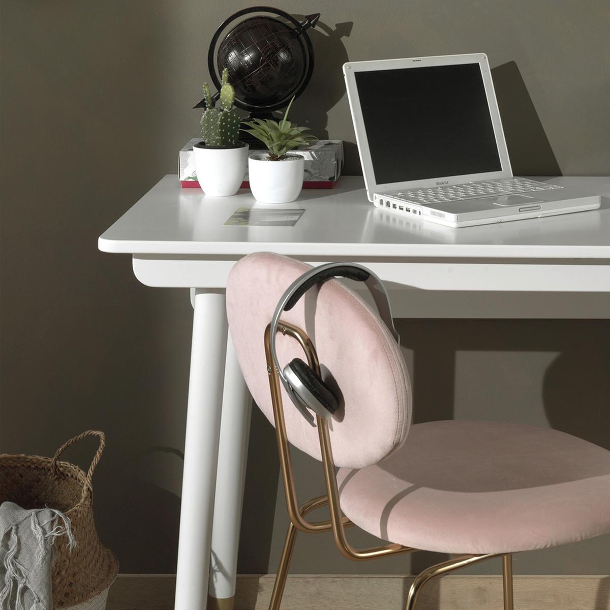 Jugendschreibtisch Billy Weiß - Goldfarben/Weiß, MODERN, Holzwerkstoff/Kunststoff (125/75/60cm) - Vipack