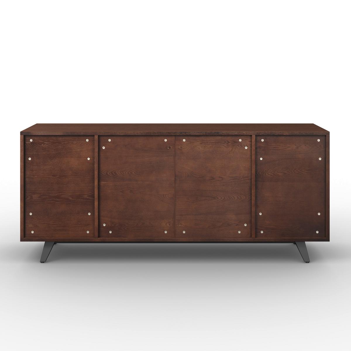 Sideboard Zelia Holz/Glas Braun/Walnussfarben - Walnussfarben/Schwarz, MODERN, Glas/Holz (180/77/45cm) - Bessagi Home