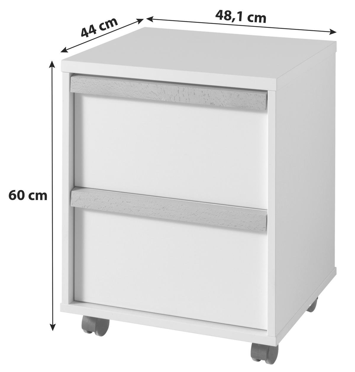 Rollcontainer London Anthrazit - Anthrazit/Buchefarben, MODERN, Holz/Holzwerkstoff (48,1/60/44cm) - Vipack