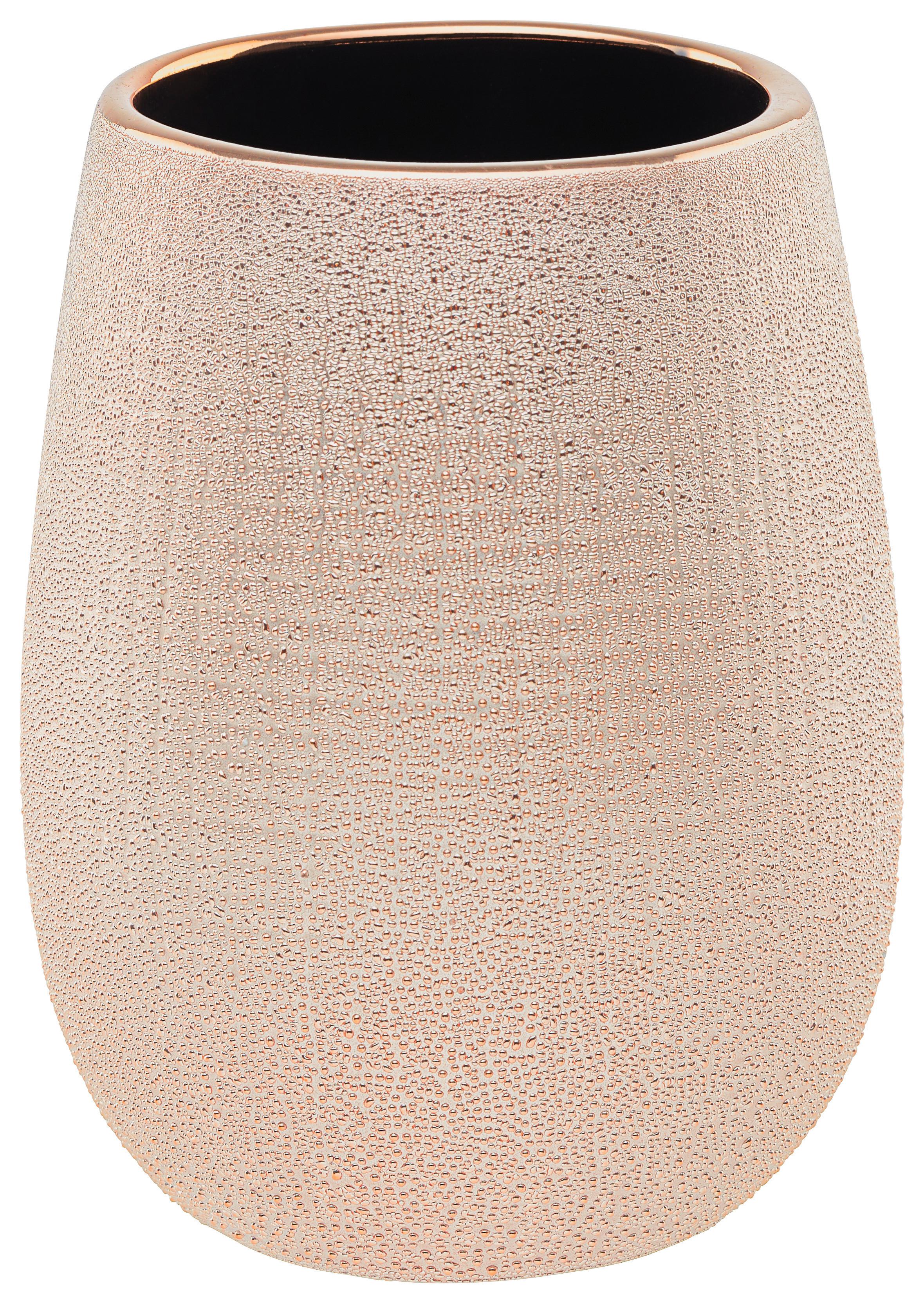 Zahnbürstenhalter Pam in Rosegold aus Naturstein - Roségold, MODERN, Stein (8,5/8,5/11cm)