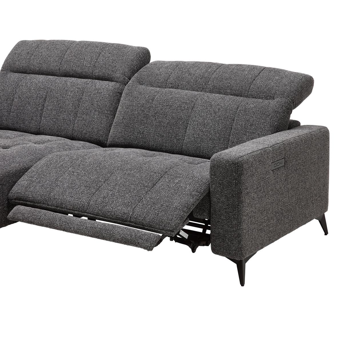 Wohnlandschaft Milano Graphitfarben - Graphitfarben/Schwarz, MODERN, Holz/Textil (127/127/82/105/109.5/ 177cm) - Based