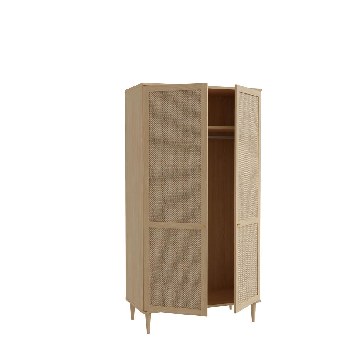 DULAP CU UșI ROTATIVE CALASETTA - culoare lemn stejar, Natur, material pe bază de lemn (110,1/208,1/52,1cm) - Zandiara