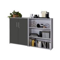 AKTENSCHRANK OFFICE EDITION-SW SET 1 NIEDR. - Anthrazit/Hellgrau, MODERN, Holzwerkstoff (168,8/113,6/33cm) - MID.YOU