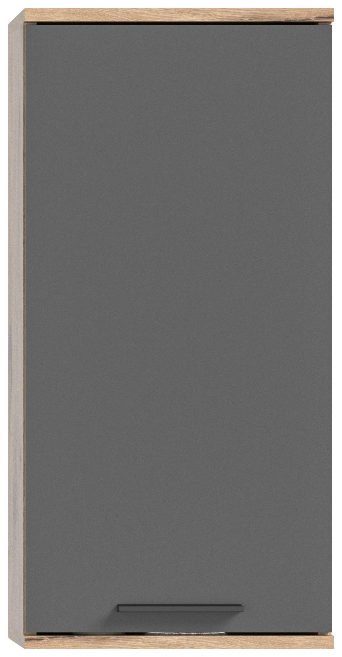 Badezimmer-Set MASON 6-teilig, Grau/Erlefarben - Erlefarben/Schwarz, MODERN, Glas/Holzwerkstoff (134cm) - MID.YOU