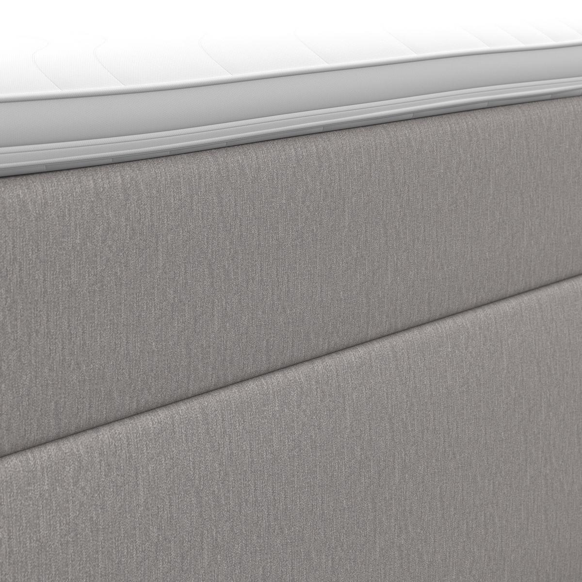Boxbett Polo ca. 90x200 cm Grau mit Topper - Schwarz/Grau, MODERN, Holz/Kunststoff (90/200cm) - Bessagi Home