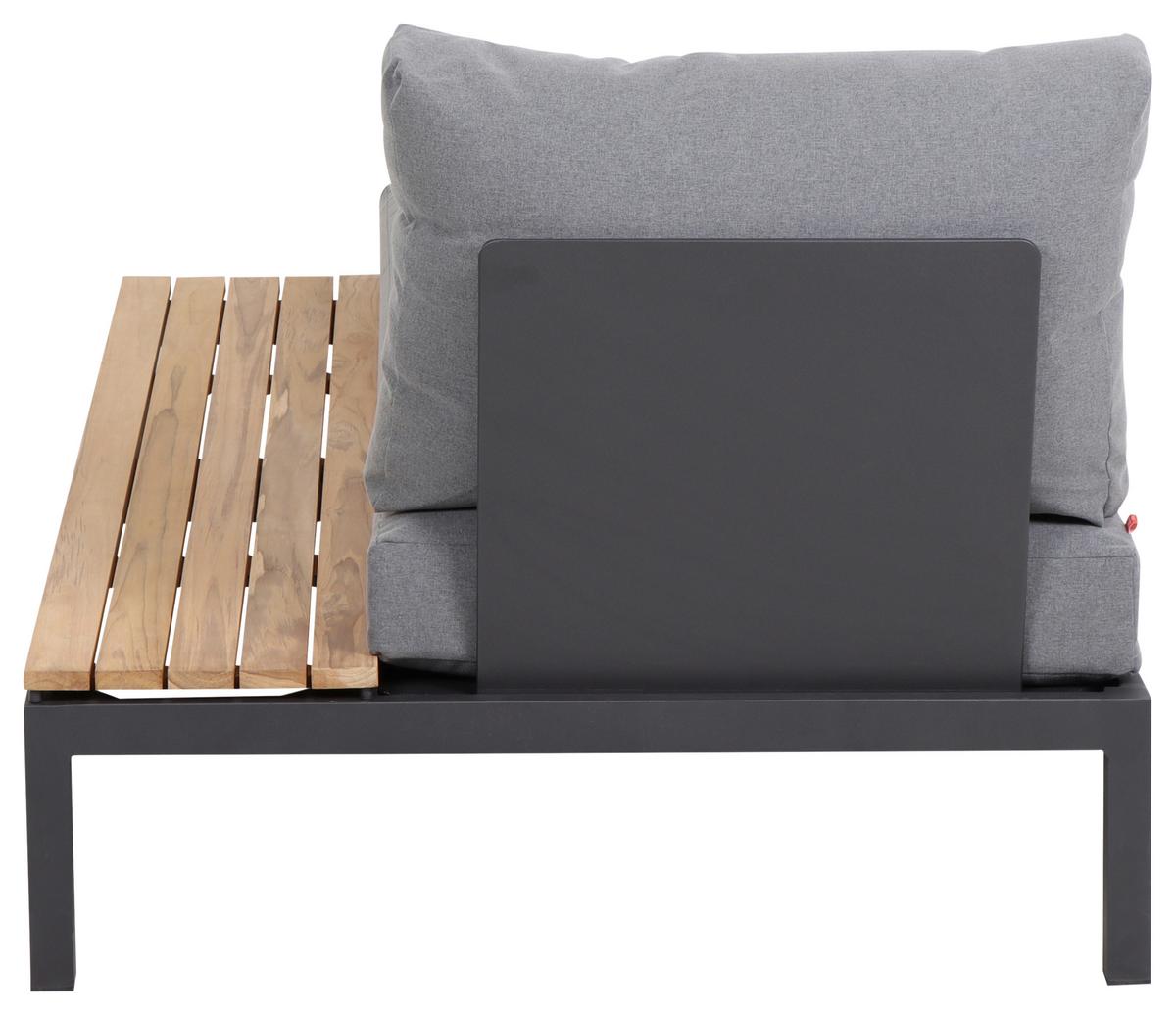 Modul-Loungegarnitur 5-tlg. Grau Teakholz - Anthrazit/Grau, KONVENTIONELL, Holz/Textil (252/84/354cm) - Siena Garden