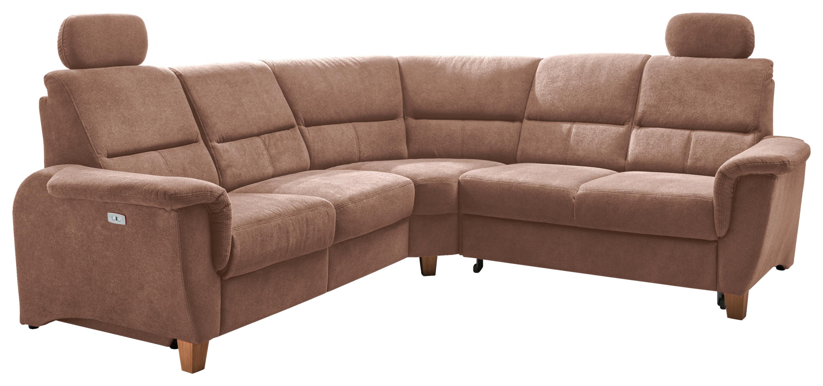 Wohnlandschaft Parole Hellbraun Struktur - Hellbraun/Wildeiche, KONVENTIONELL, Holz/Textil (241/238cm) - Livetastic