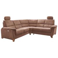 Wohnlandschaft Parole Hellbraun Struktur - Hellbraun/Wildeiche, KONVENTIONELL, Holz/Textil (241/238cm) - Livetastic