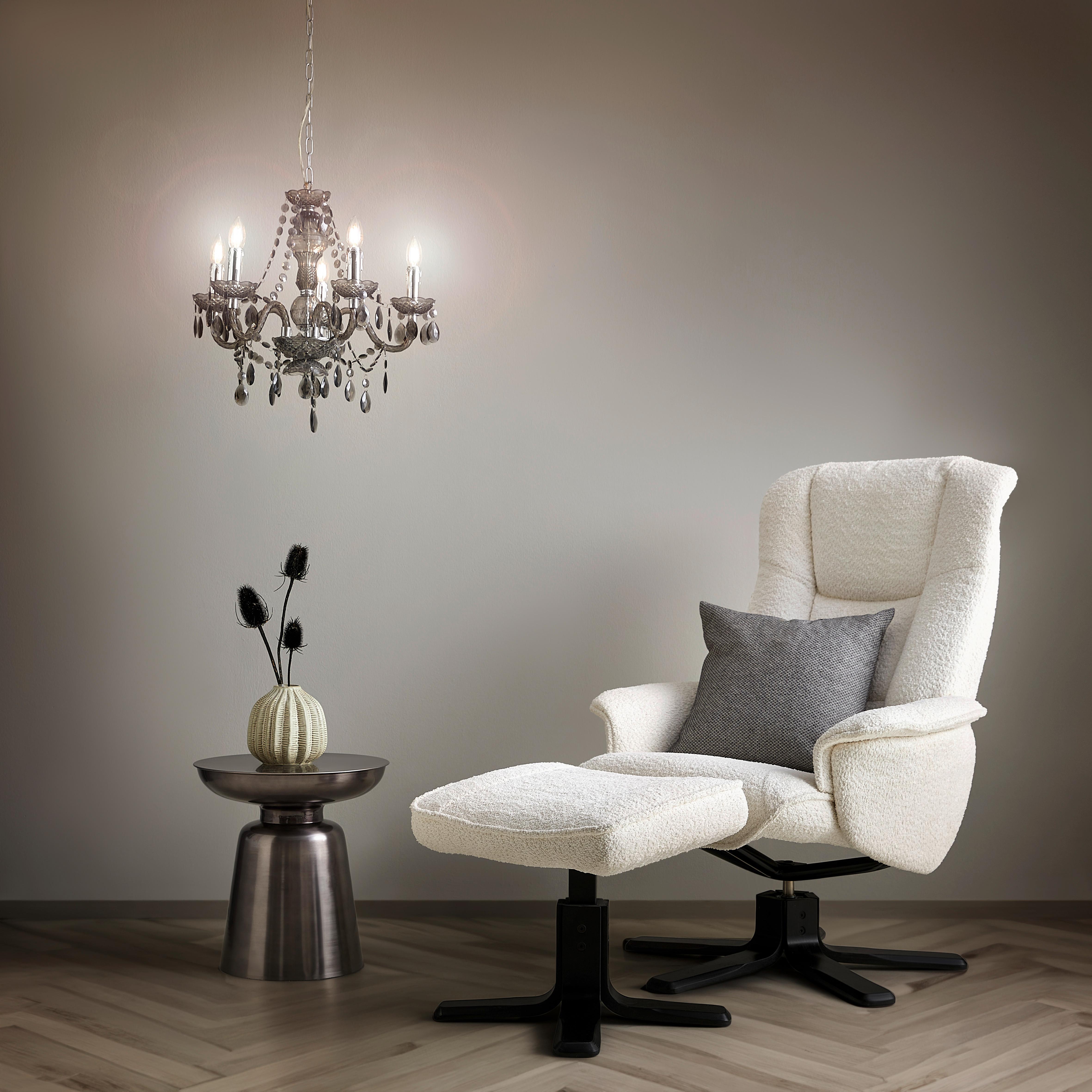 Hängeleuchte Isabella max. 40 Watt - Chromfarben/Dunkelgrau, ROMANTIK / LANDHAUS, Kunststoff/Metall (149cm) - Mömax
