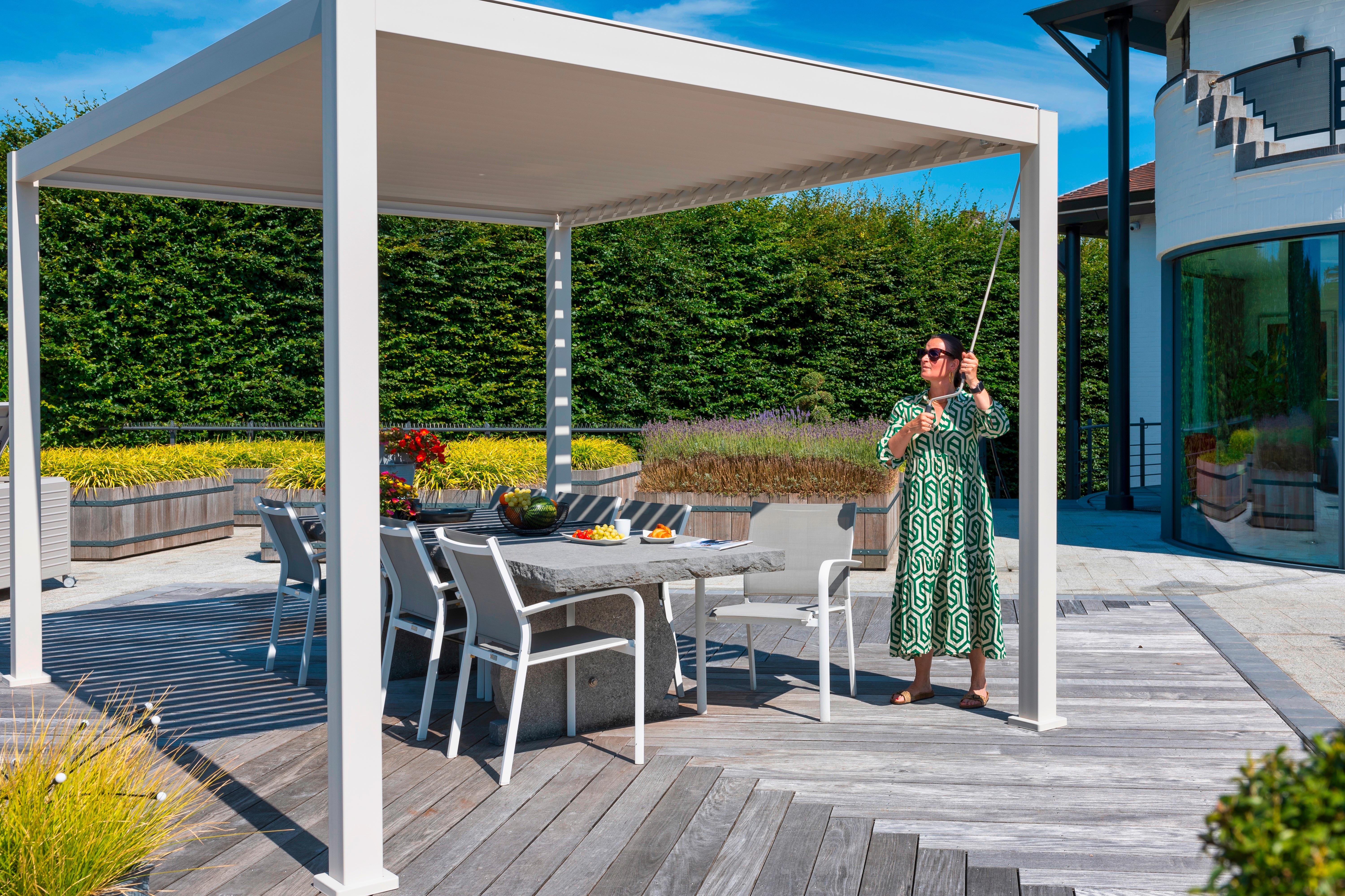 Pergola Deluxe, Siva, 300x300cm - siva, Trendi, kovina (300/250/300cm) - Gardenson