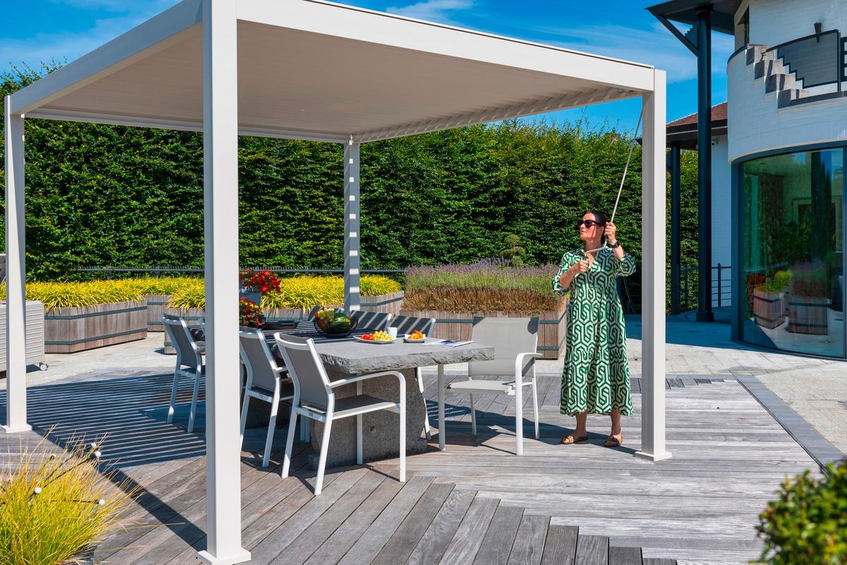 Pergola Deluxe ca. 300x250x300 cm Grau - Grau, LIFESTYLE, Metall (300/250/300cm) - Gardenson