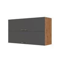 Held Küchenoberschrank ca. 100 cm Anthrazit/Eiche - Chromfarben/Anthrazit, MODERN, Holzwerkstoff/Metall (100/57/34cm) - Held