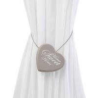 Cordoane pentru draperii Sweet Home - alb/taupe, Romantik / Landhaus, lemn/metal (8cm) - Modern Living