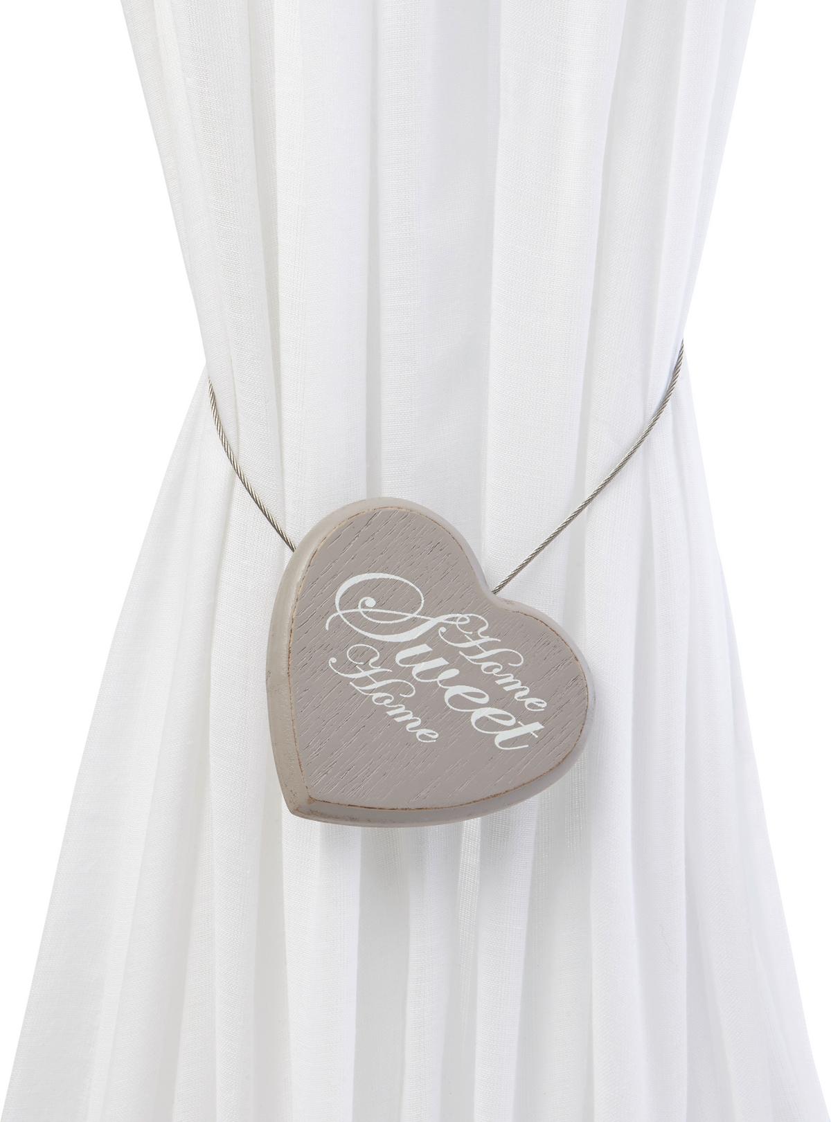 Cordoane pentru draperii Sweet Home - alb/taupe, Romantik / Landhaus, lemn/metal (8cm) - Modern Living