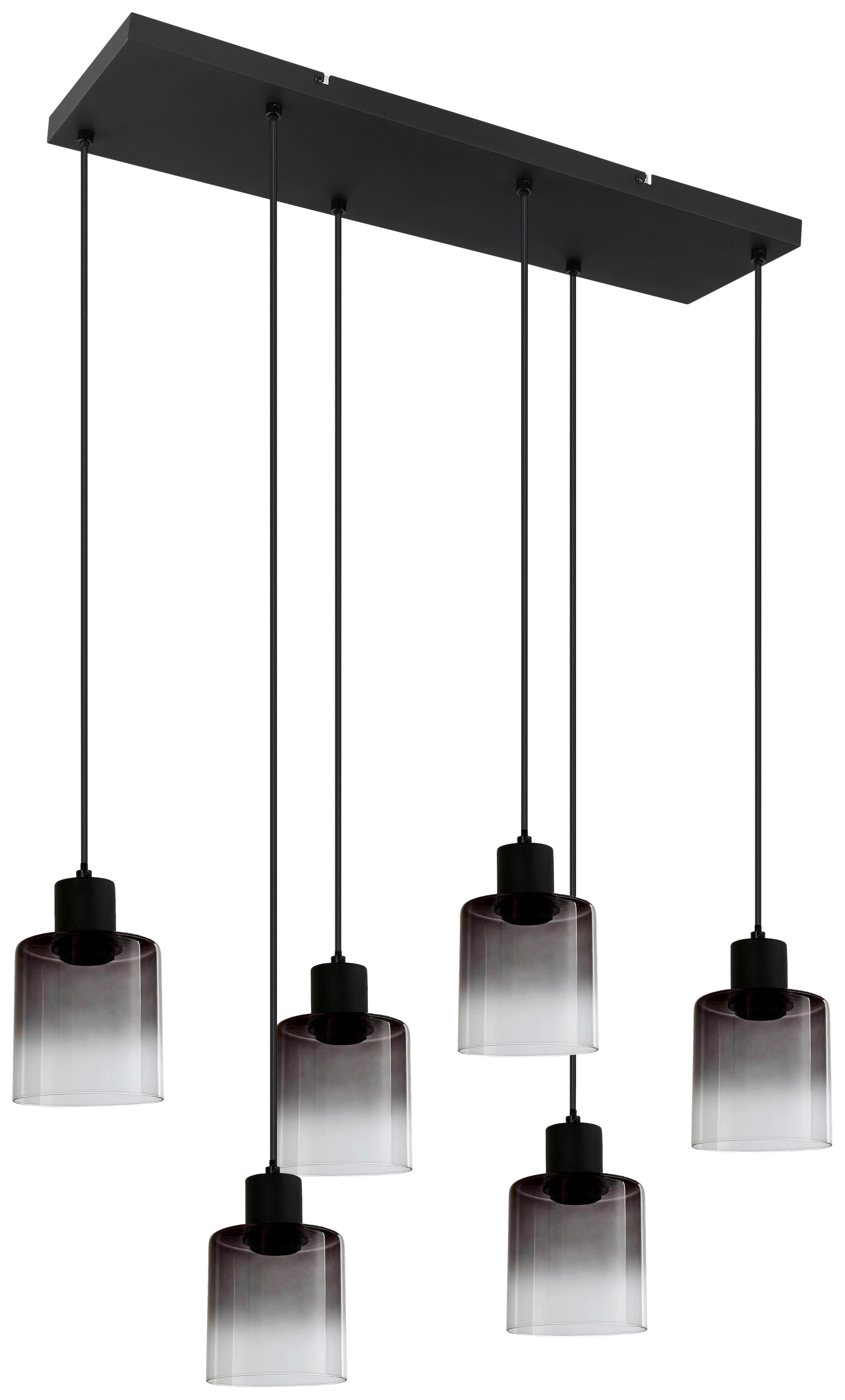 Hängeleuchte Estelle in Schwarz max. 25 Watt - Schwarz, Glas/Metall (77/18/120cm) - Mömax