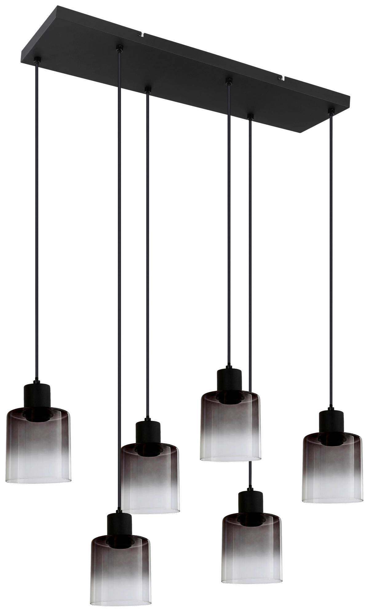 Hängeleuchte Estelle in Schwarz max. 25 Watt - Schwarz, Glas/Metall (77/18/120cm) - Mömax