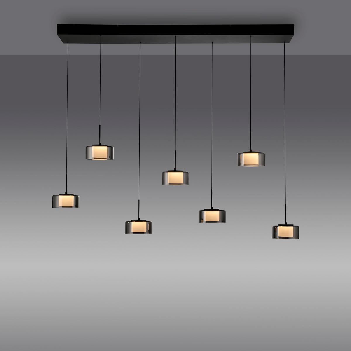 LAMPA WISZĄCA LED 2115-18 - czarny, Design, tworzywo sztuczne/metal (126/21/180cm) - Paul Neuhaus