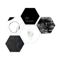 Képszett Hexagon - fekete/fehér, műanyag (30cm) - Modern Living