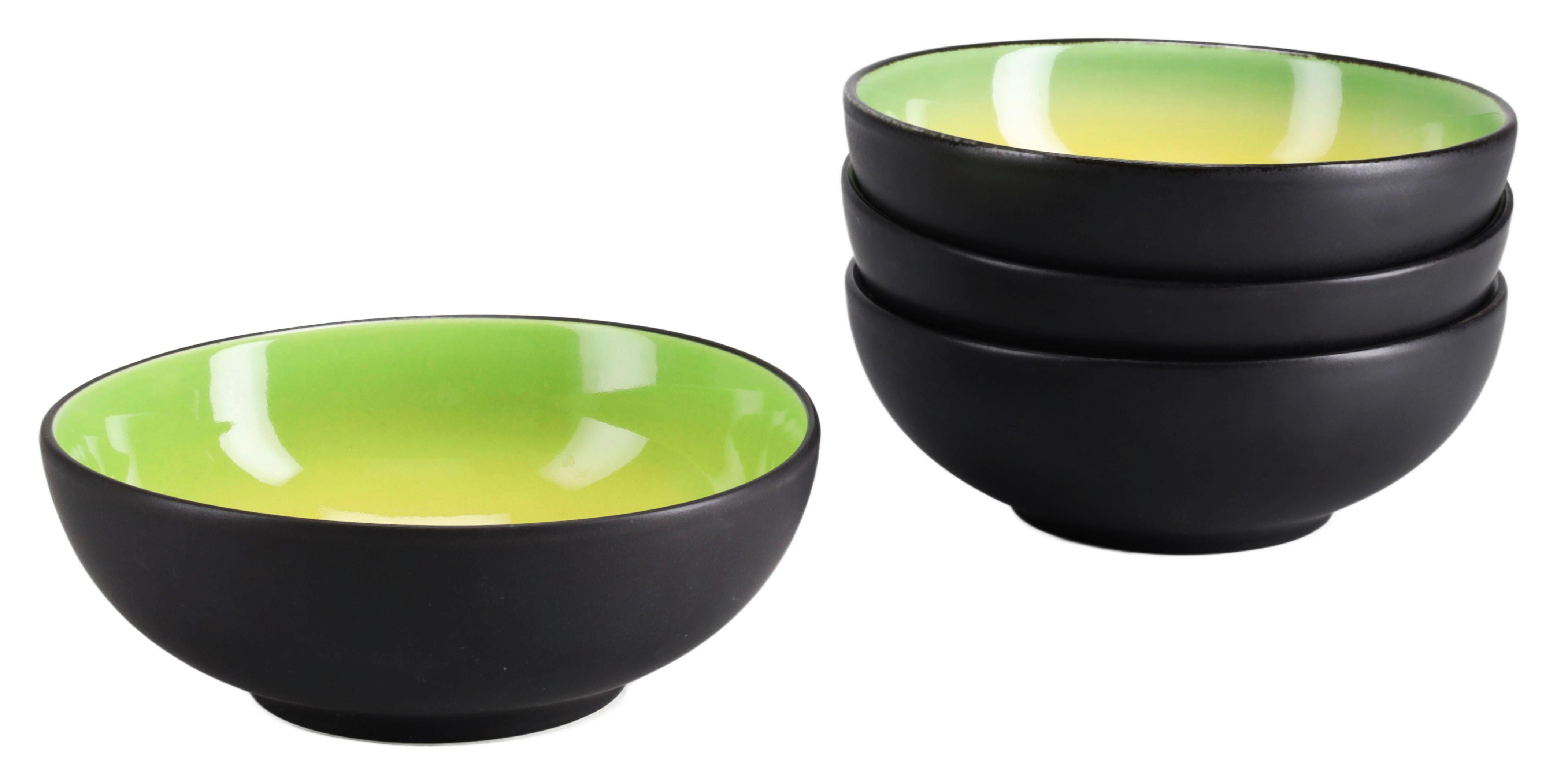 Tálszett 24928 Hot Green Smoothie Bowl - fekete/világossárga, Basics, kerámia (16,5/6cm) - Creatable