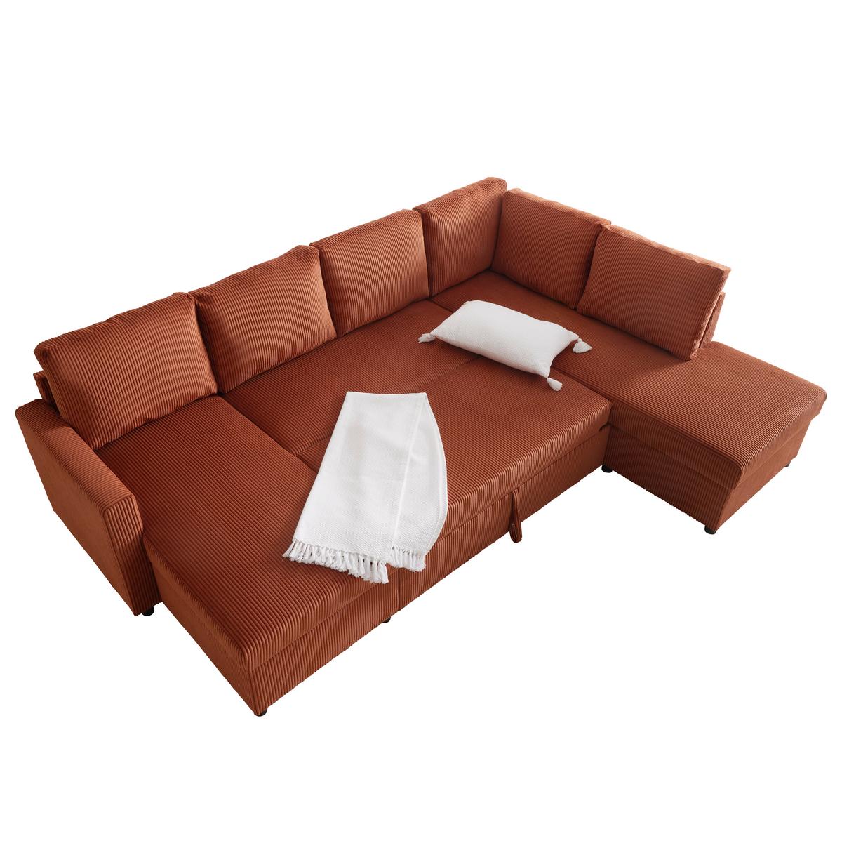 Sarokkanapé Martina - terrakotta, Modern, faalapú anyag/textil (146/276/204cm) - Mömax