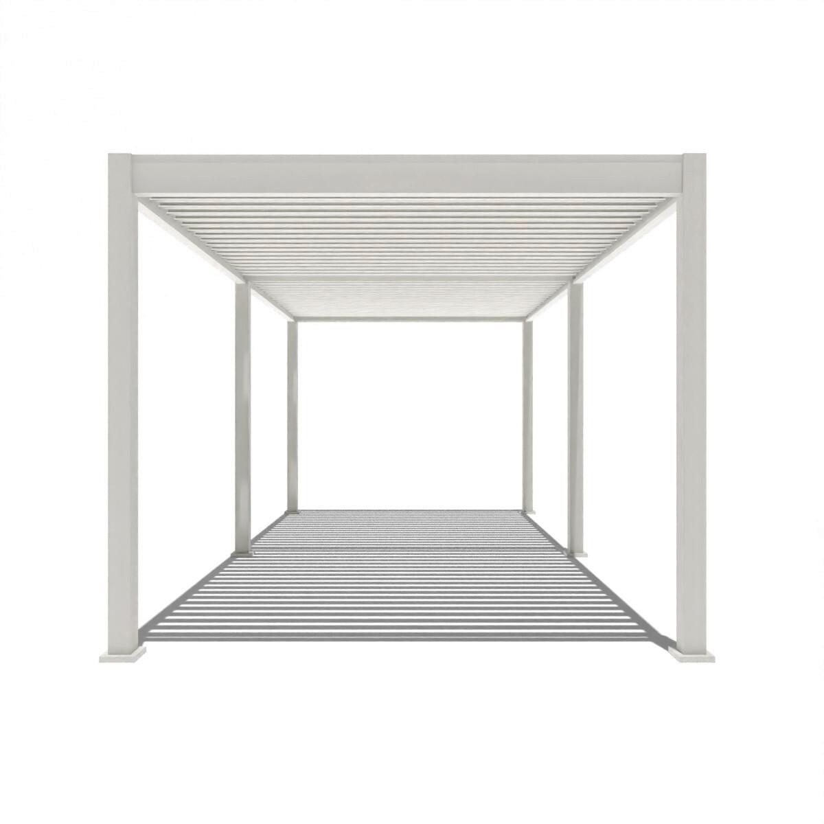 Pergola Deluxe ca. 300x600 cm Weiß Netzbetrieb inkl. LED - Weiß, Basics, Metall (600/255/300cm) - Gardenson