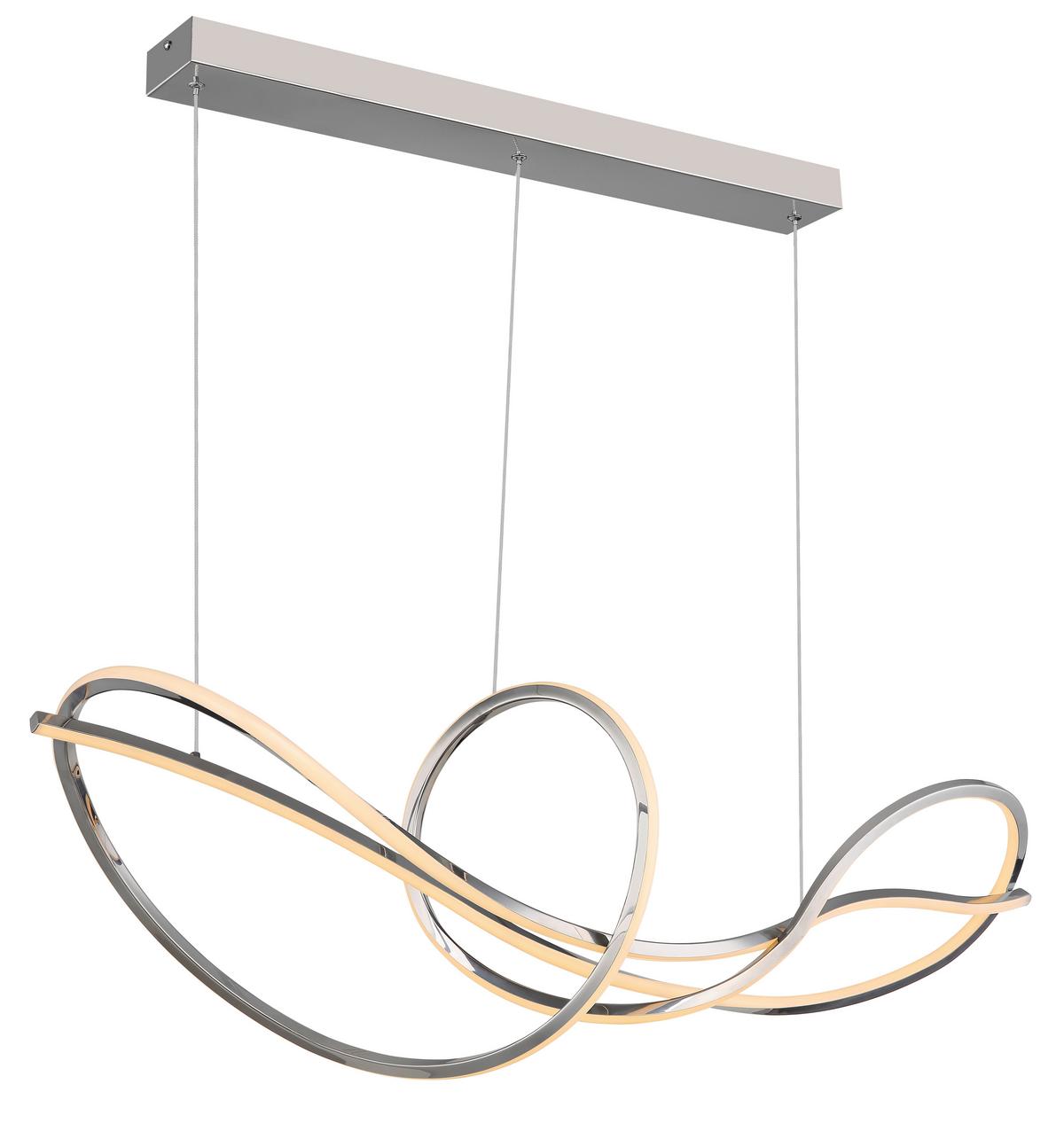 Led Viseća Svjetiljka Iduna - bijela/boje kroma, Design, metal/plastika (110/33/120cm) - Globo