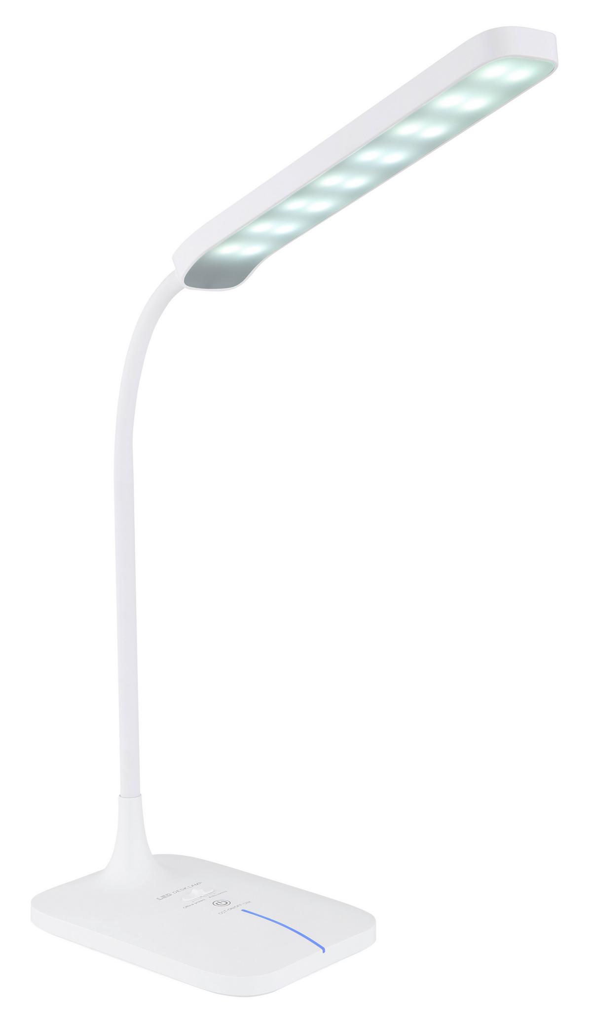 Namizna Led-svetilka Urano, S Sijalko - bela/opal, Basics, umetna masa (43/12,8cm) - Globo