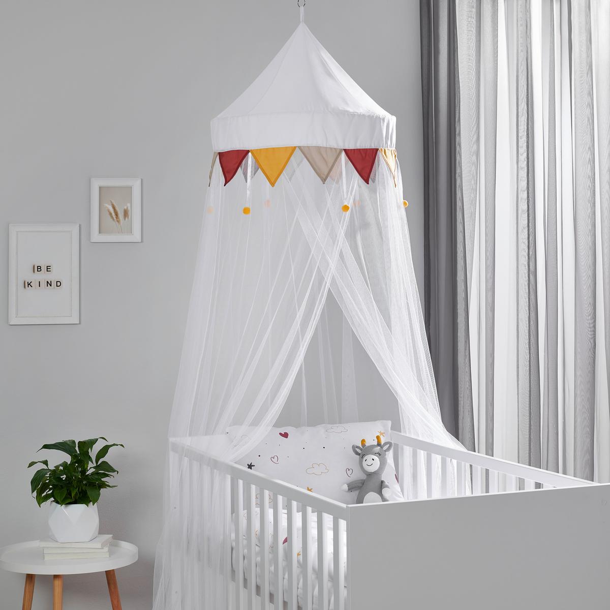 Himmel Jimmy in Weiss/Gelb/Rot - Weiss/Gelb, Romantik / Landhaus, Textil (650/230cm) - Modern Living