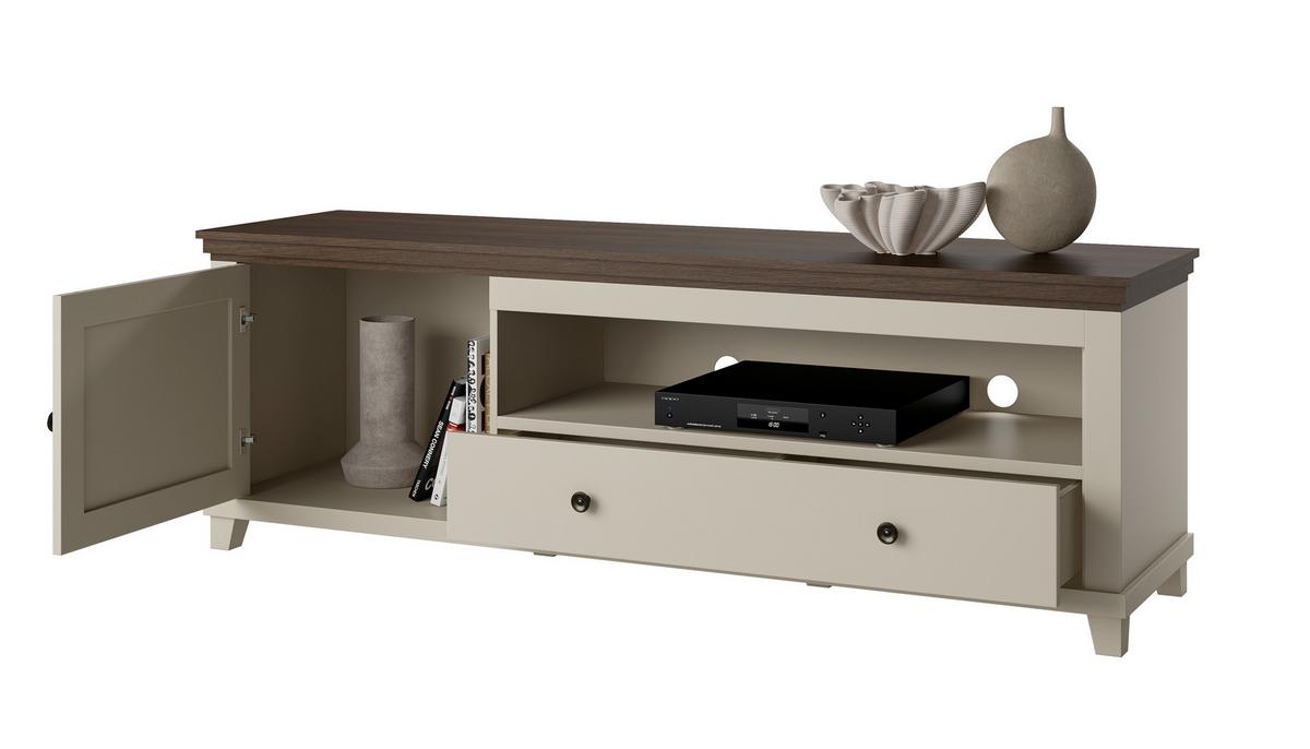 Tv-elem Evora - kasmírszínű/tölgyfa színű, Design, faalapú anyag (181/61/49cm)