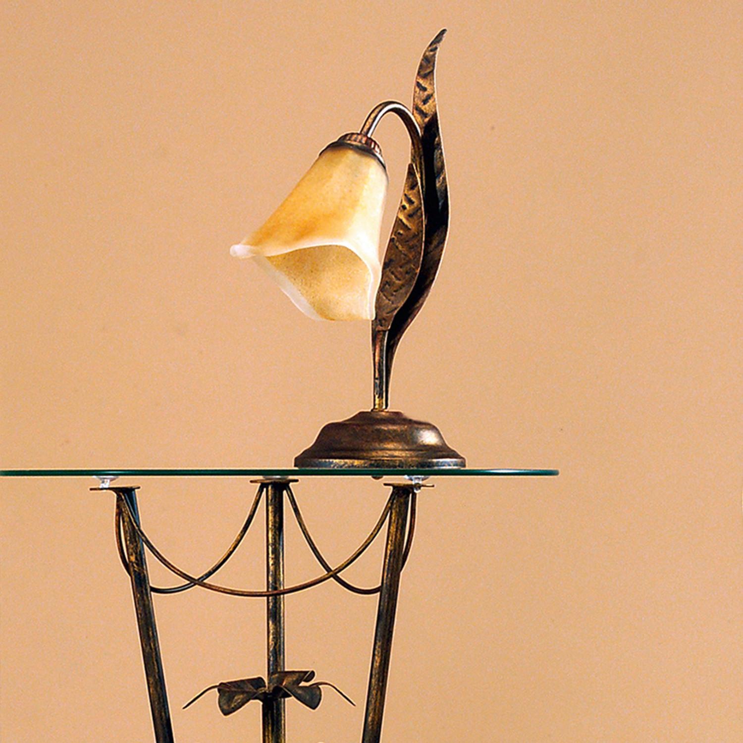Tischleuchte Alga Bronzefarben max. 6 Watt - Bronzefarben, KONVENTIONELL, Glas/Metall (25/38cm)
