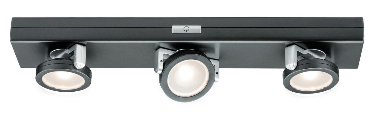 Deckenleuchte Rotate max. 3x0,2 Watt - Chromfarben/Anthrazit, KONVENTIONELL, Kunststoff (31/6/5cm) - Paulmann