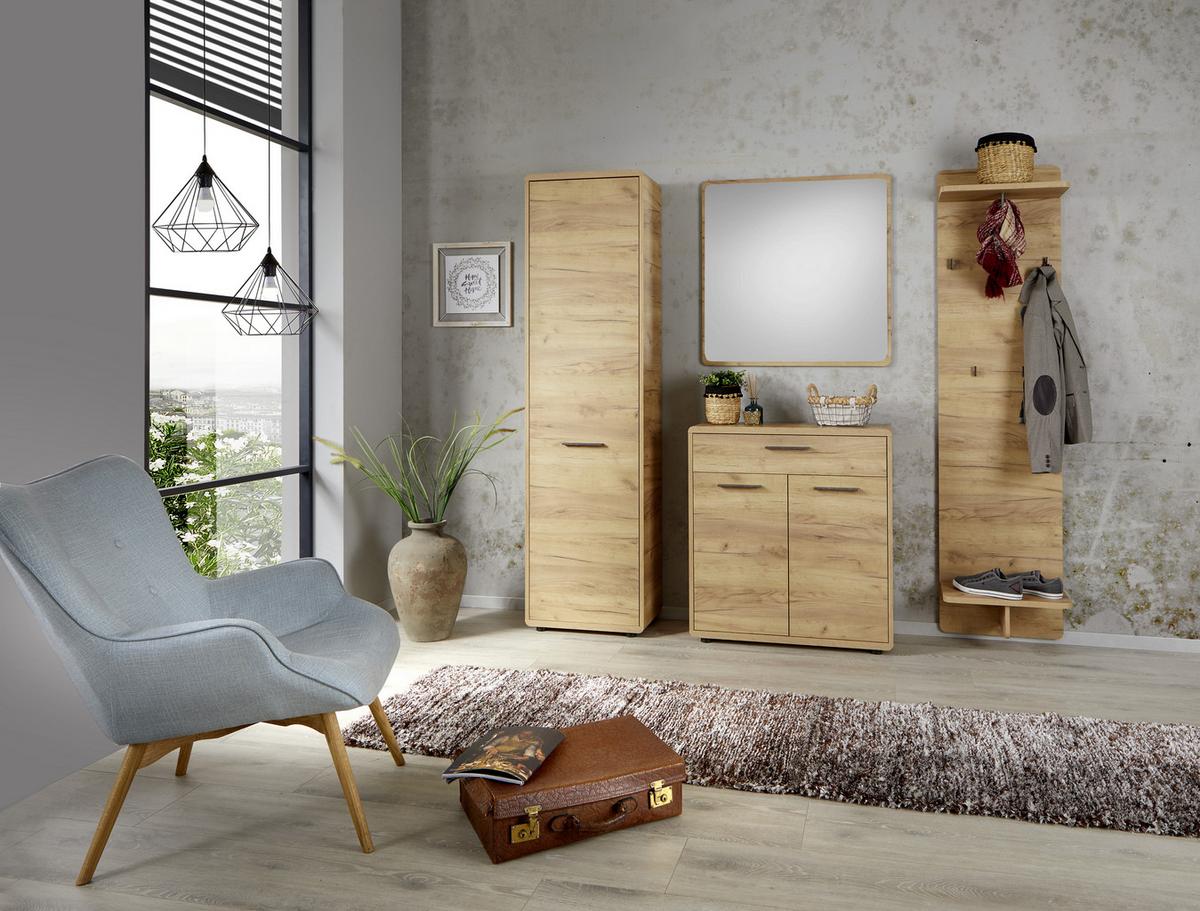 Dulap pentru hol FONTANA - culoare lemn stejar, Modern, material pe bază de lemn (54/198/32cm) - Modern Living