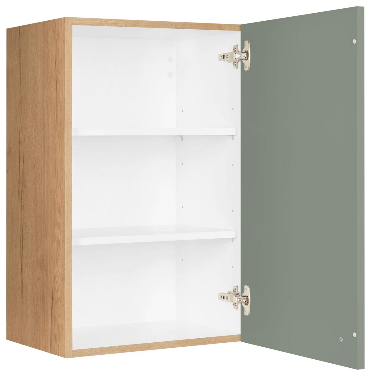 Küchenoberschrank Cascada Grün - Eichefarben/Schwarz, MODERN, Holzwerkstoff/Metall (45/72/35cm) - Nobilia