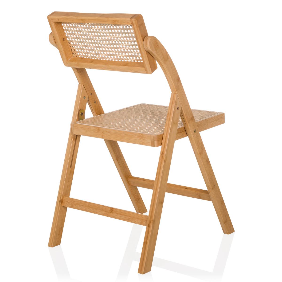 Zložljiv Stol Tudela Bamboo, Rjava - rjava, Moderno, les (45,5/83,5/45cm) - Gardenson