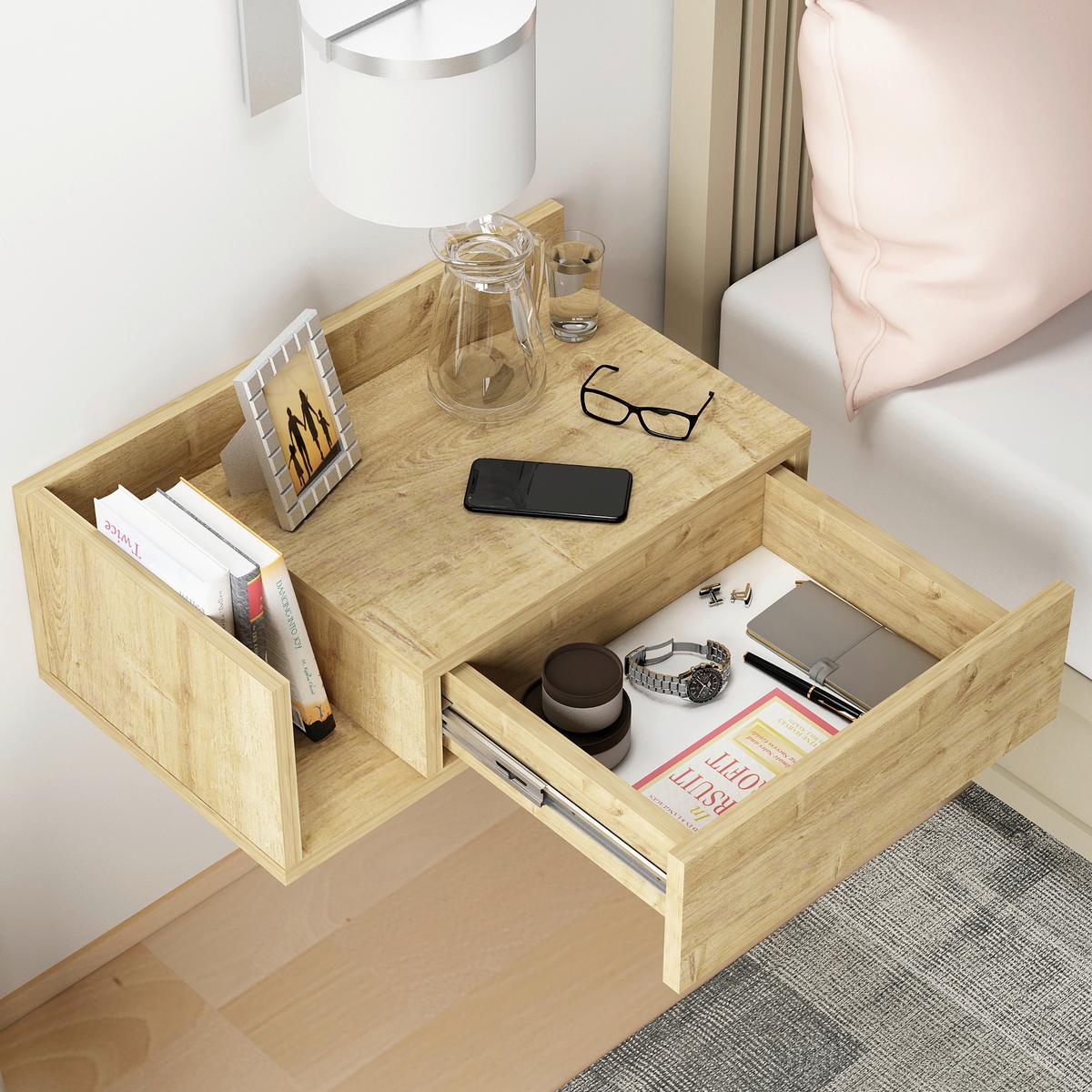 NACHTTISCH HEPHAISTOS - Eichefarben, Design, Holzwerkstoff (60/21,4/35cm) - MID.YOU