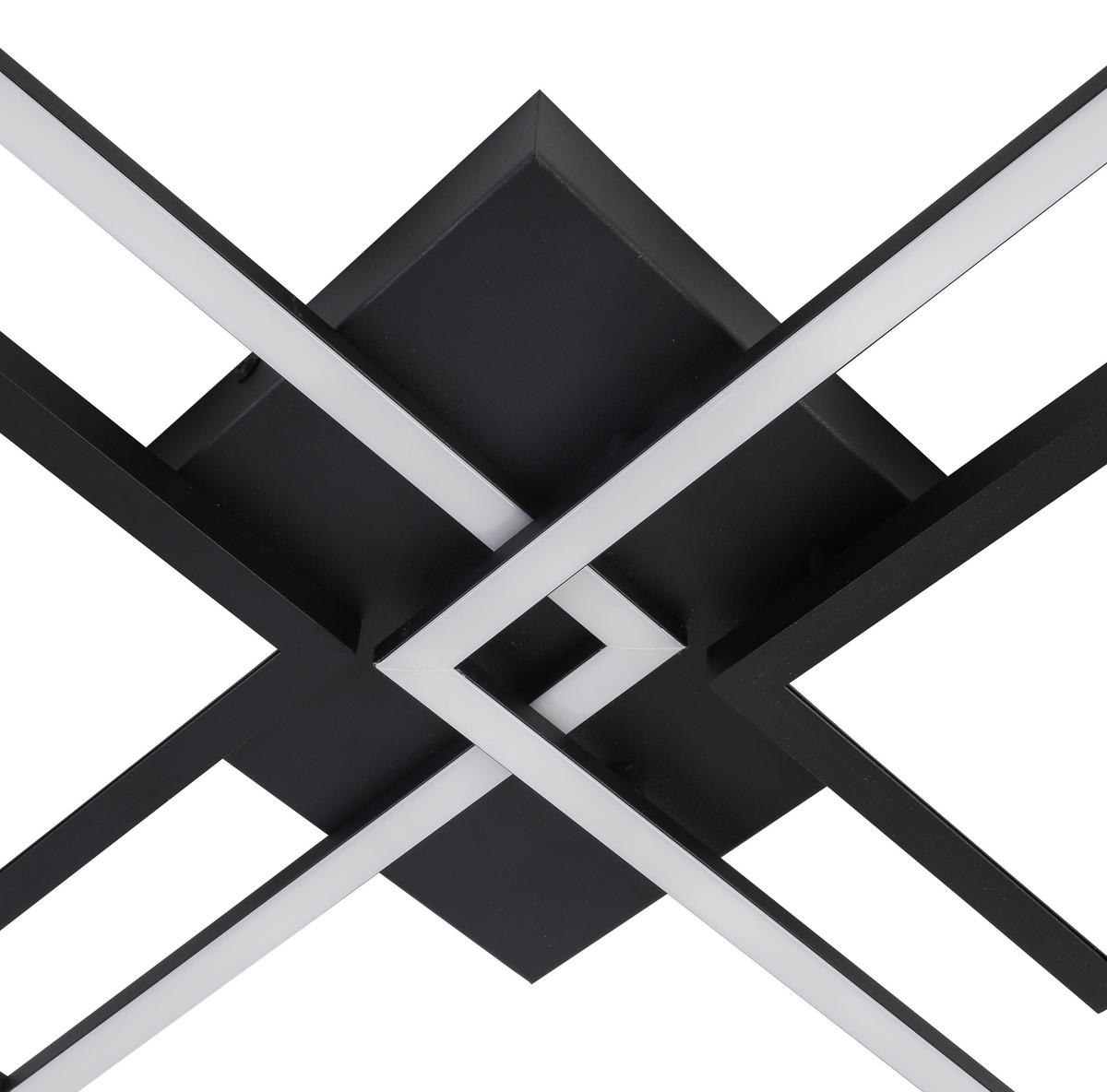 Stropna Led-svetilka Preceval - črna, kovina/umetna masa (41,8/75,3/6,7cm) - Premium Living