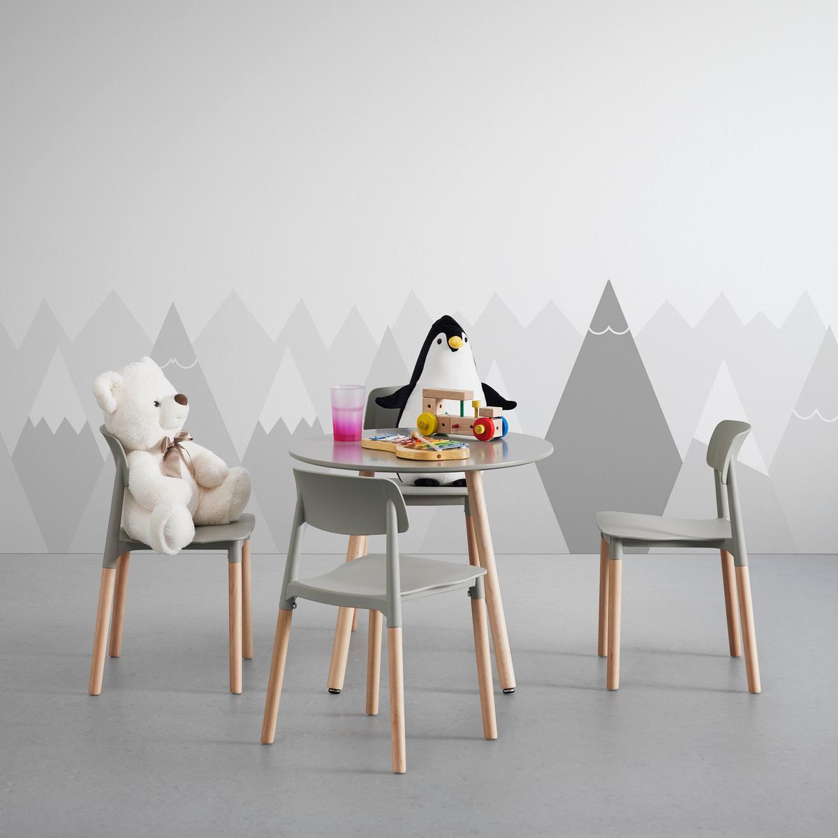 Kindersitzgruppe Dessy Hellgrau Kunststoff/Holz - Hellgrau, MODERN, Holz/Kunststoff (60/48/60cm) - Bessagi Kids